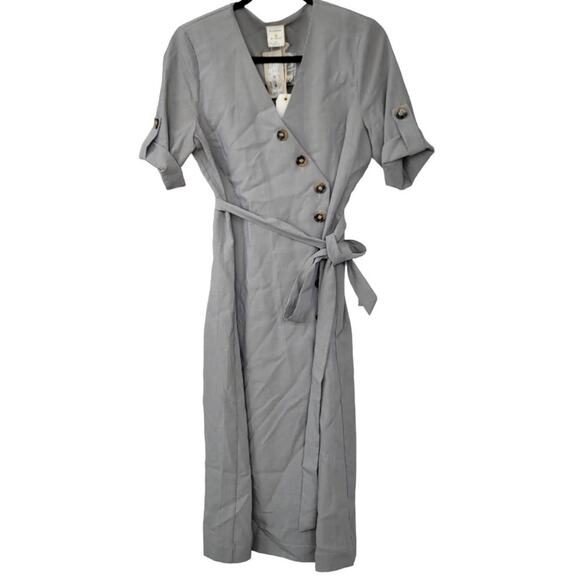 By Together Dresses & Skirts - Hope Ave Buttondown Midi Dress By Together Short Sleeve Tie Dress Women Sz M